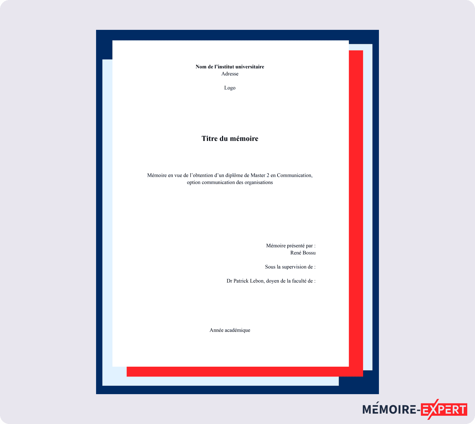 exemple page de garde mémoire