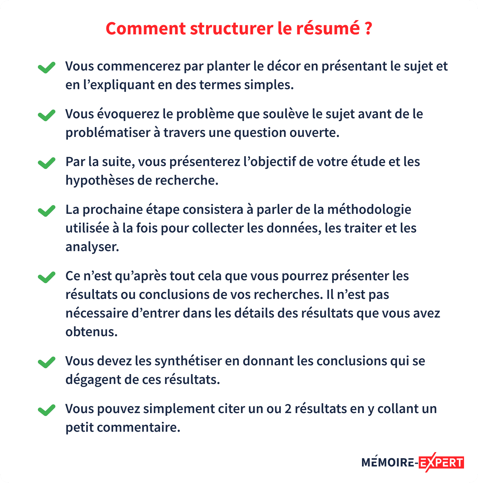 faire un résumé de mémoire