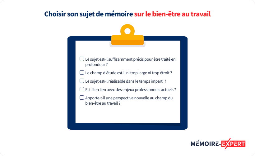 Choisir son sujet de mémoire sur le bien-être au travail