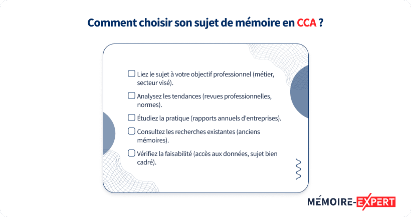 Comment choisir son sujet de mémoire en CCA ?