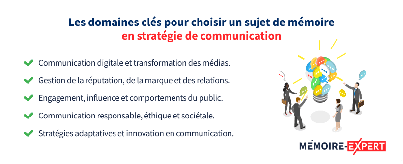 Les domaines clés pour choisir un sujet de mémoire en stratégie de communication